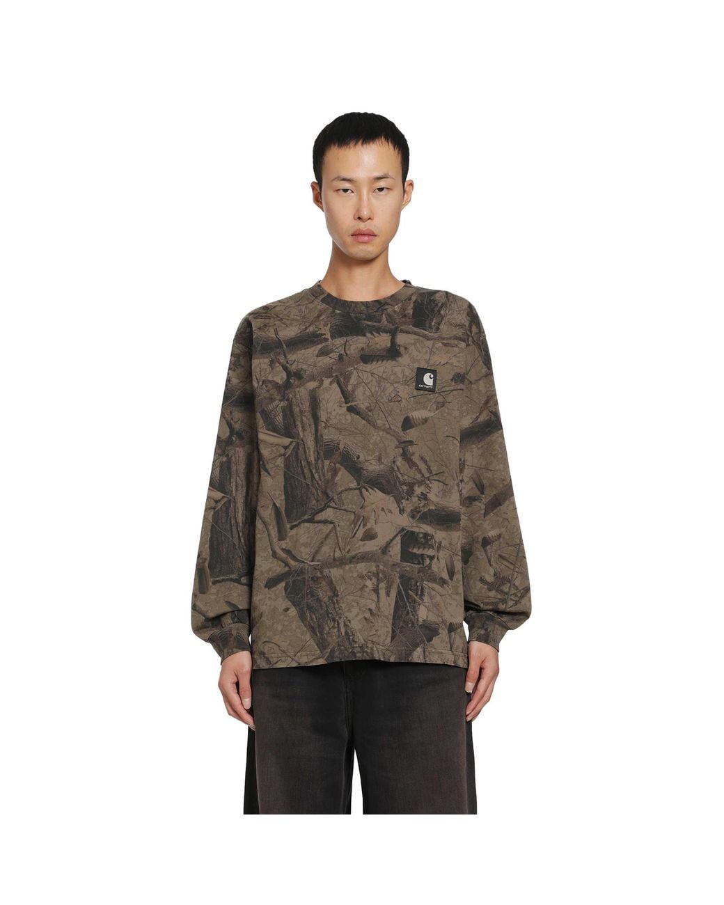 Carhartt Brown L/S Feather Tree T-Shirt for men
