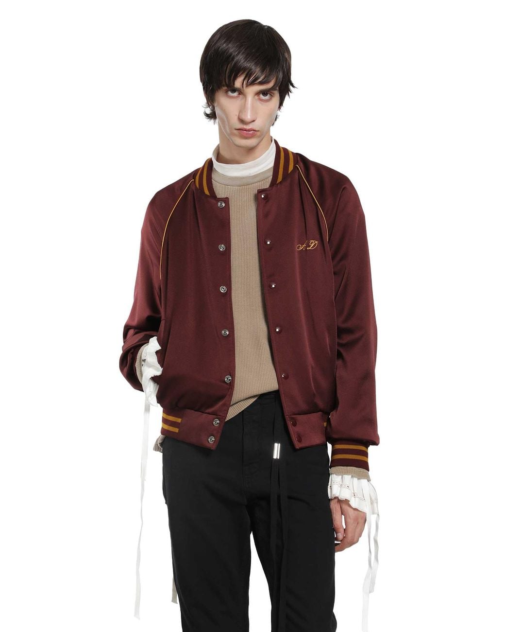 Ann Demeulemeester Red 'Lovers Forever' Bomber for men