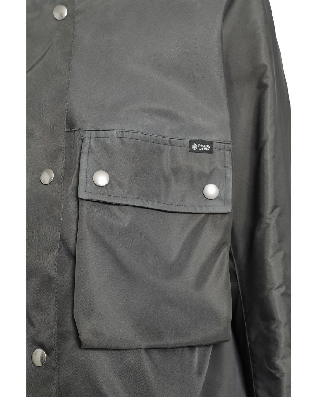 Prada Gray Washed Re-Nylon Rain Jacket