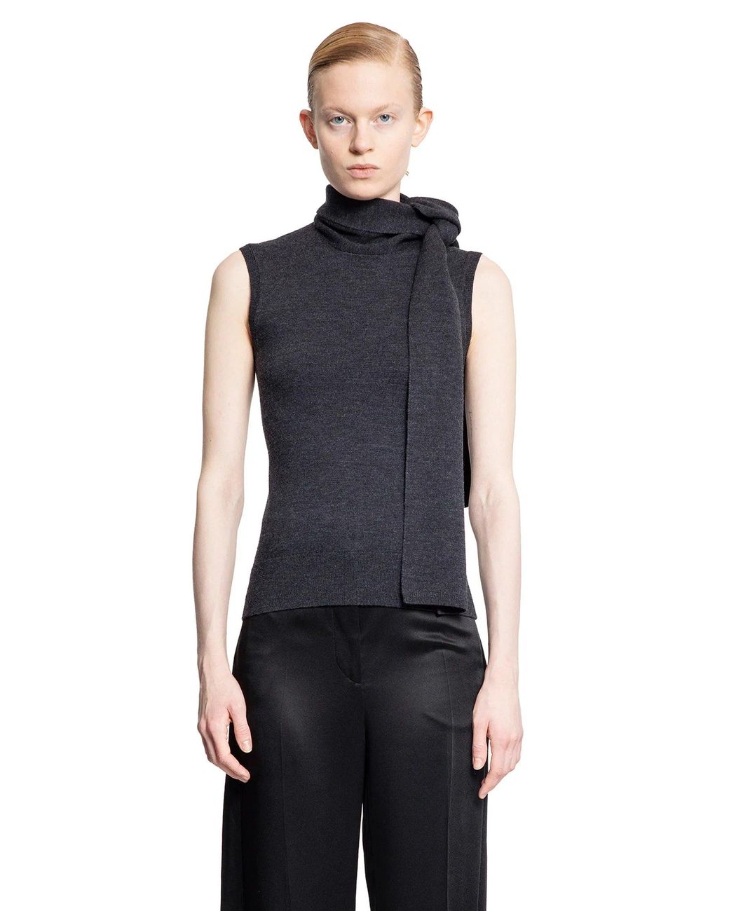 Totême Blue Sleeveless Scarf Knit Top