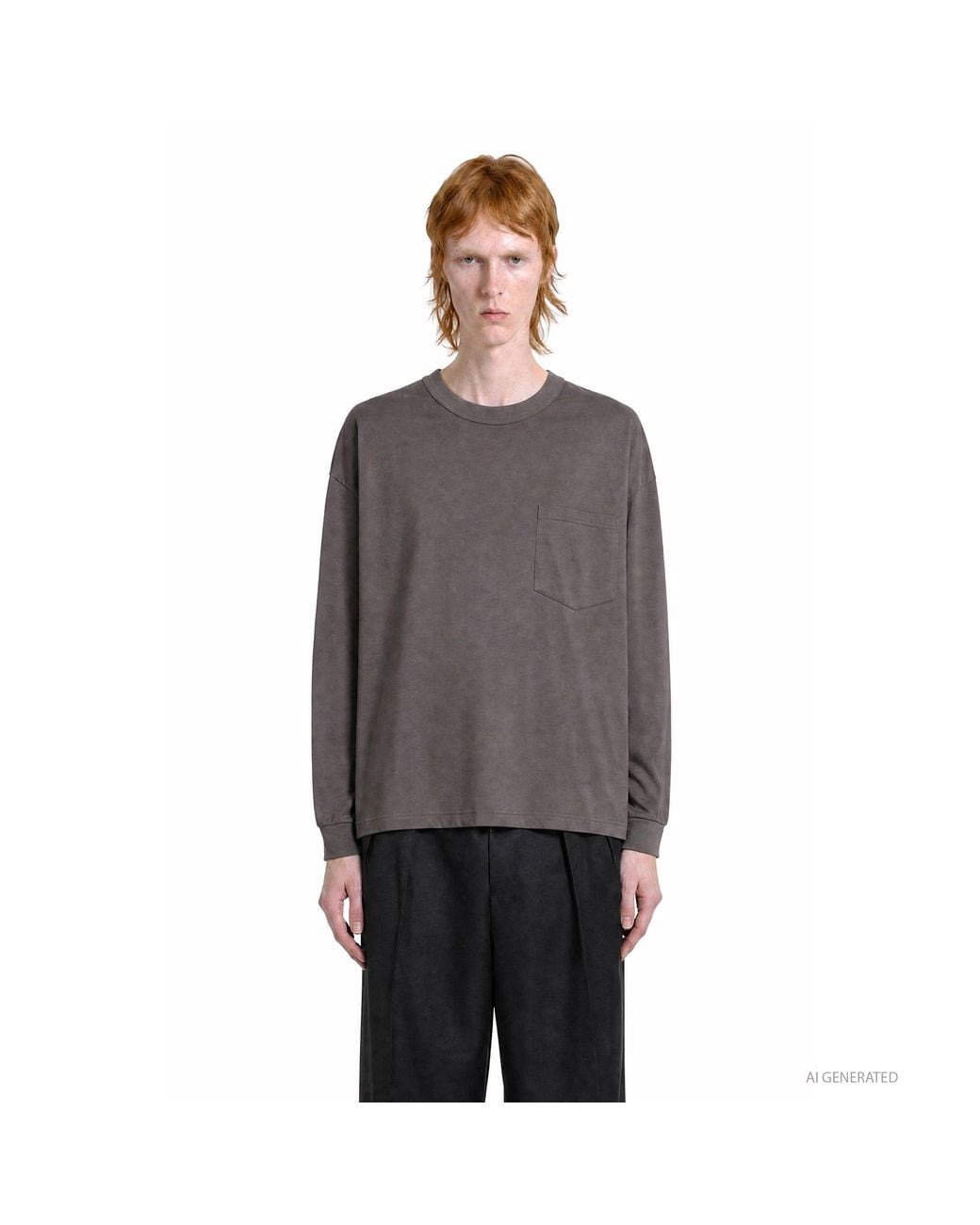 Comme des Garçons Gray Long Sleeve Pocket Cotton T-Shirt for men