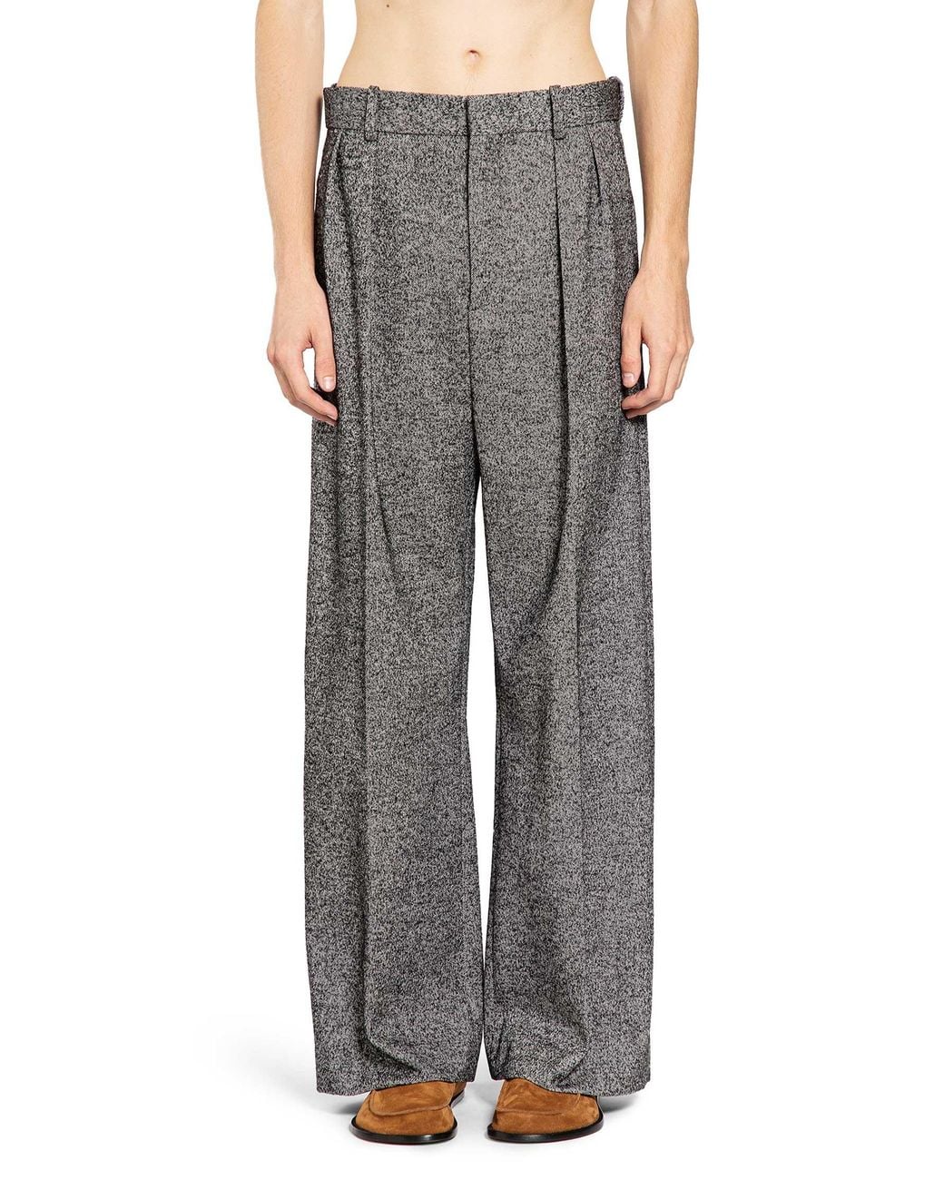 Loewe Gray Wide Leg Twill Trousers for men