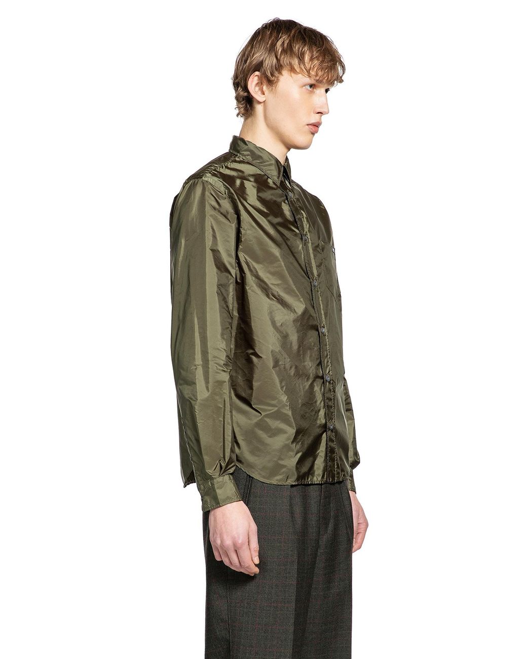 Prada Green Re-Nylon Shirt for men