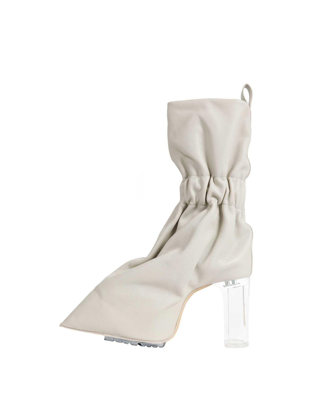 Rick Owens White Cuffed Taquito Ankle Boots