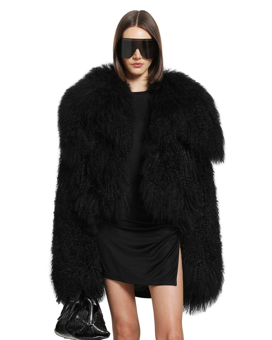 The Attico Black Shearling Bomber