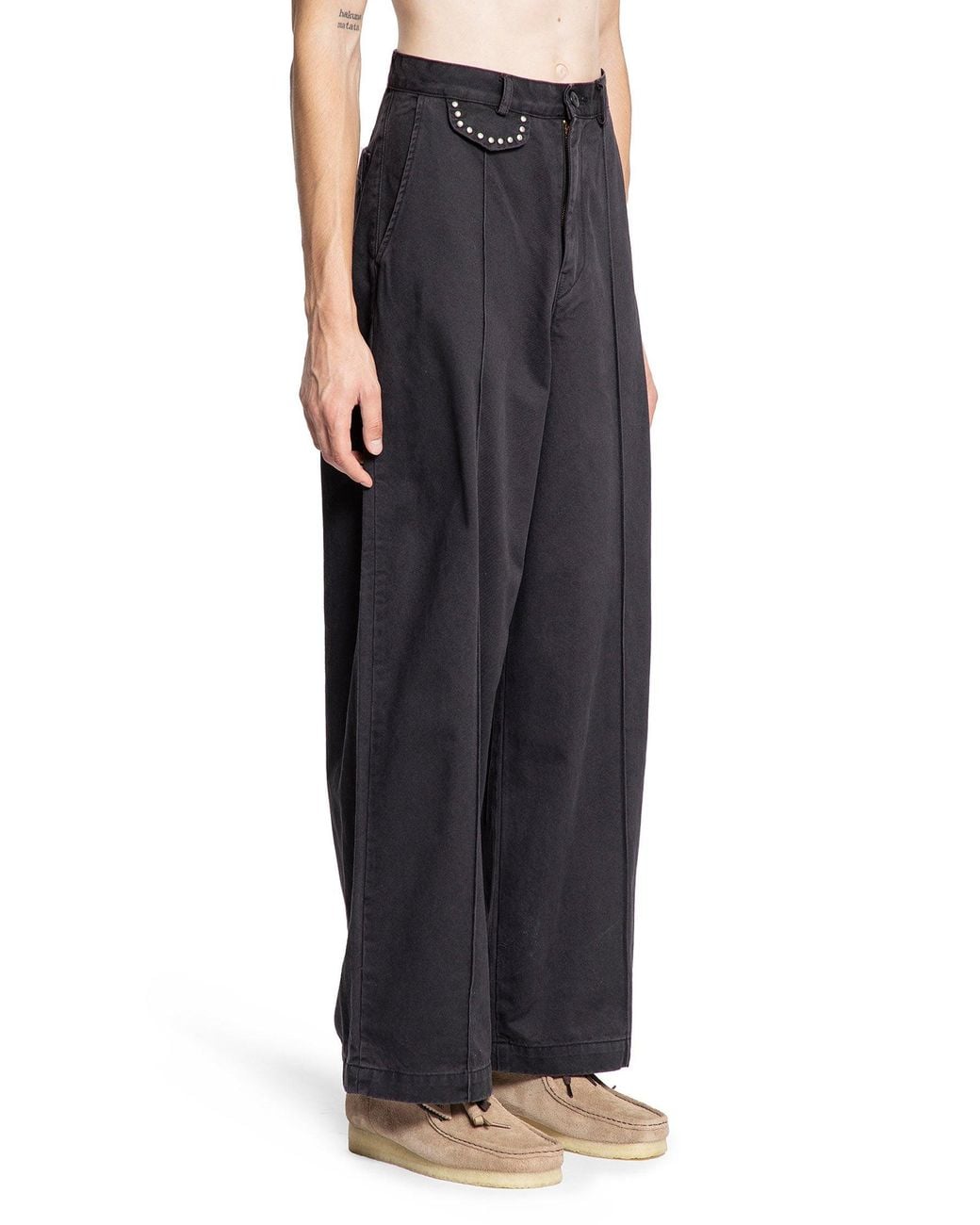 Kapital Chino Boogie Day Baggy Pants in Black for Men | Lyst UK