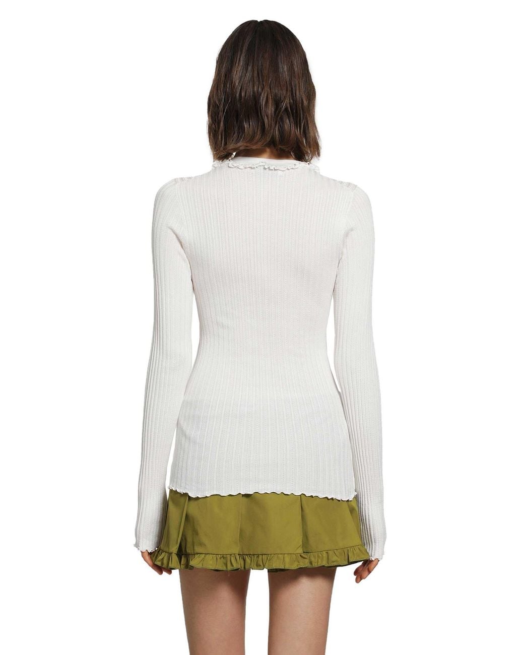 Miu Miu Green Silk Sweater