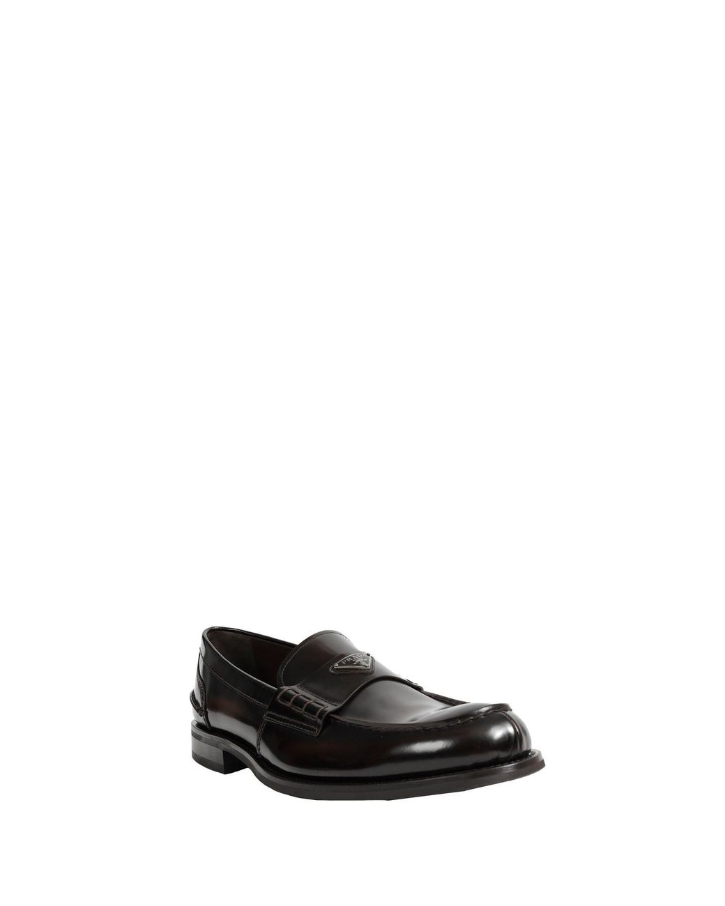 Prada Black Brushed Leather Loafers for men