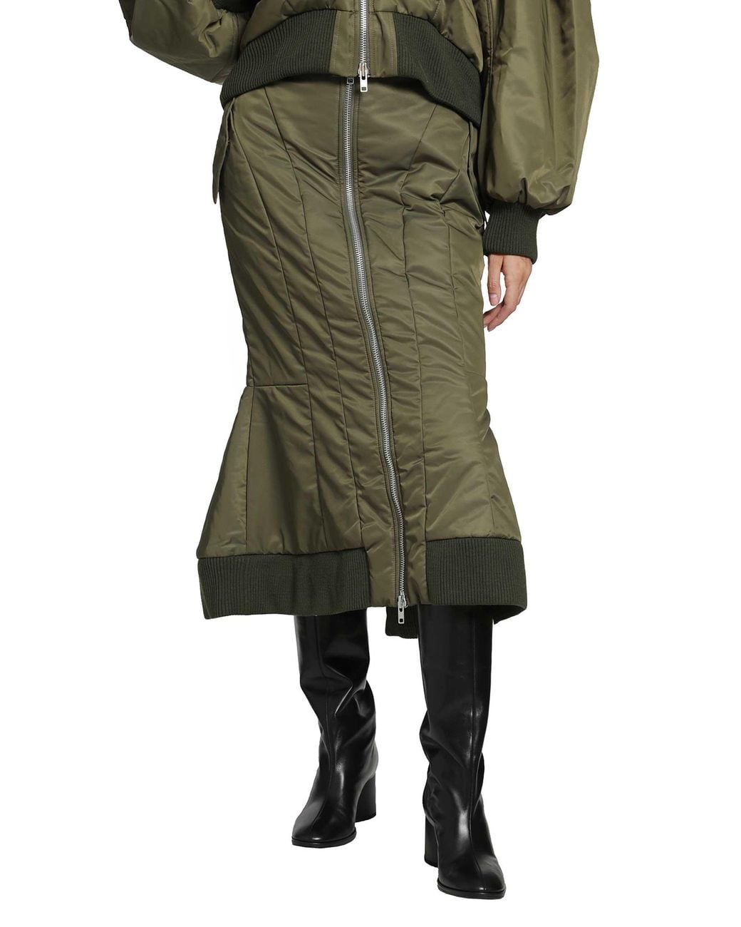 Simone Rocha Green Padded Sculpt Bomber Skirt