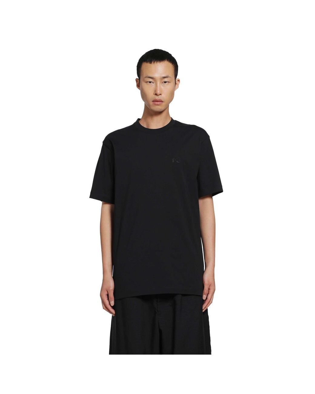 Y-3 Black Regular Short Sleeve Tee for men