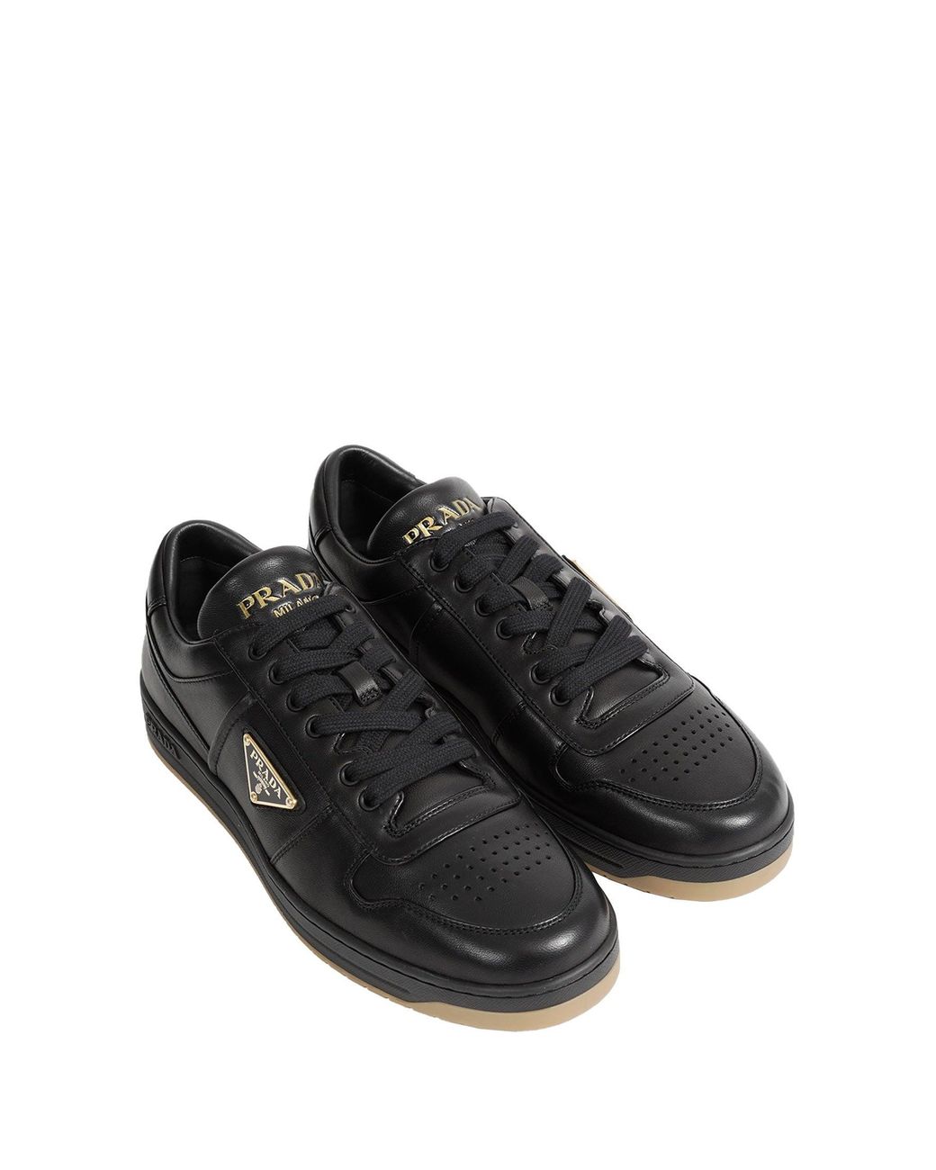 Prada Black Nappa Leather Downtown Sneakers for men