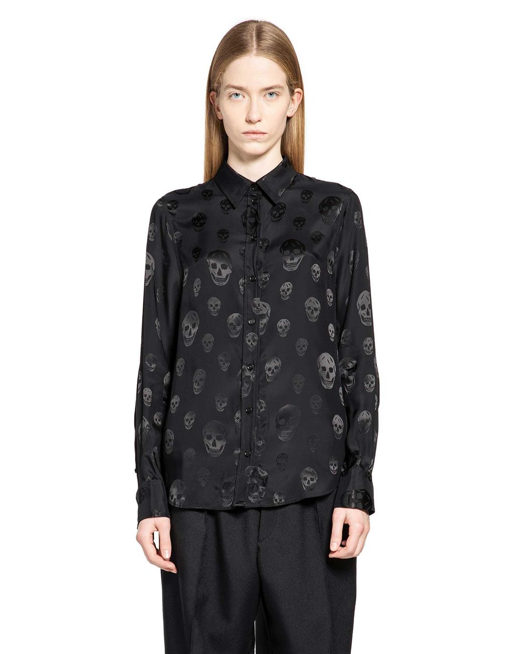 McQueen Black Skull Motif Shirt