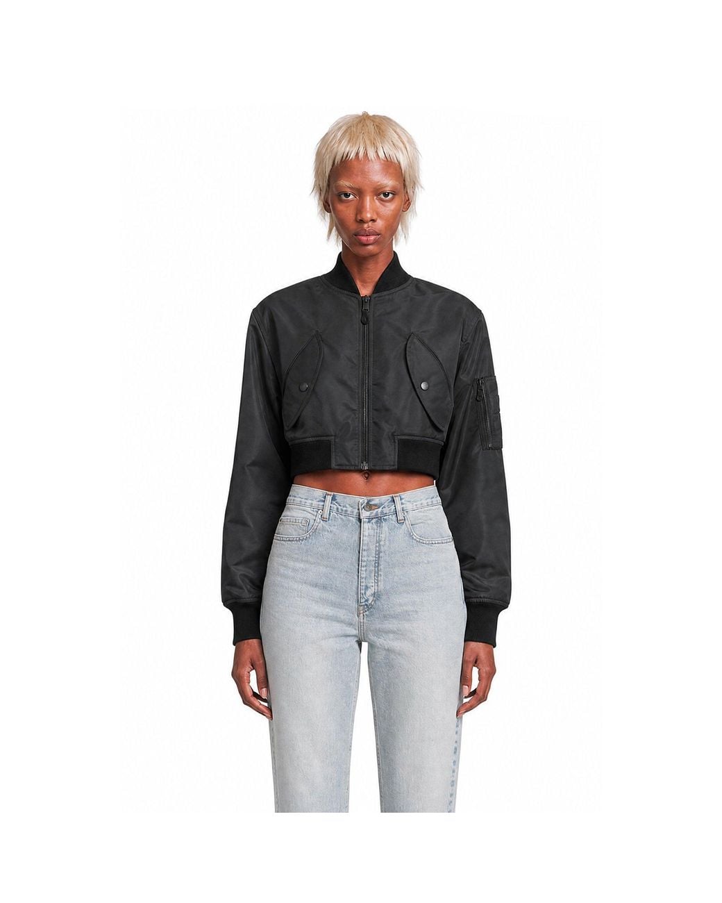 Balenciaga Black Cropped Bomber
