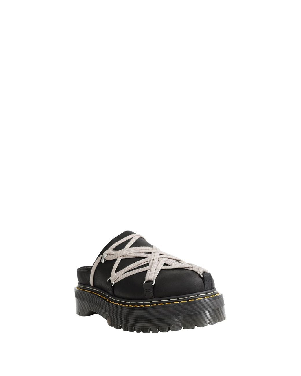 Rick Owens Black Dr. Martens X Quad Sole Megalace Mules for men