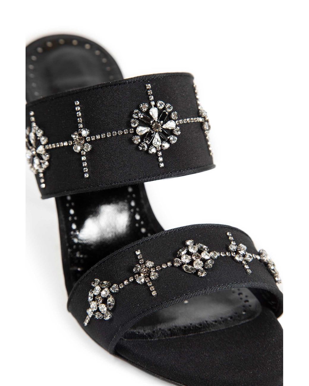 Manolo Blahnik Black Ralota Crystal Pumps