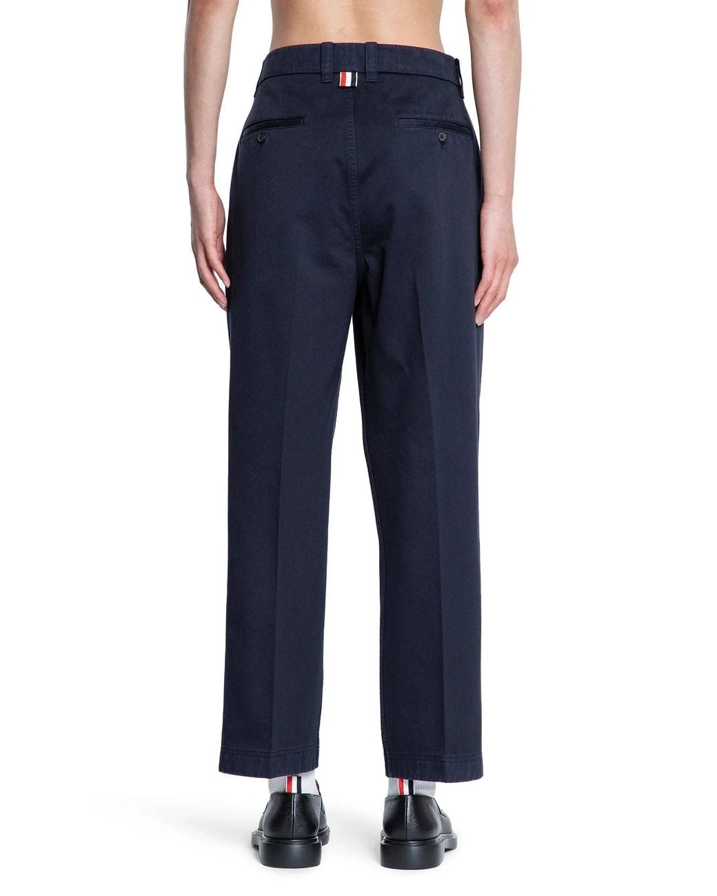 Thom Browne Blue Garment Dyed Chino Trousers for men