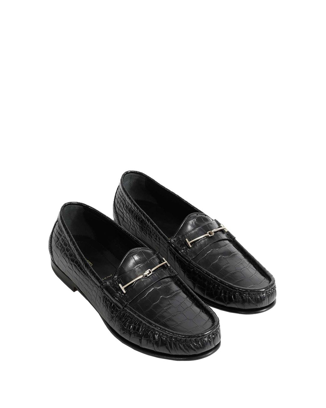 Tom Ford Black Printed Croc Oscar Loafers for men
