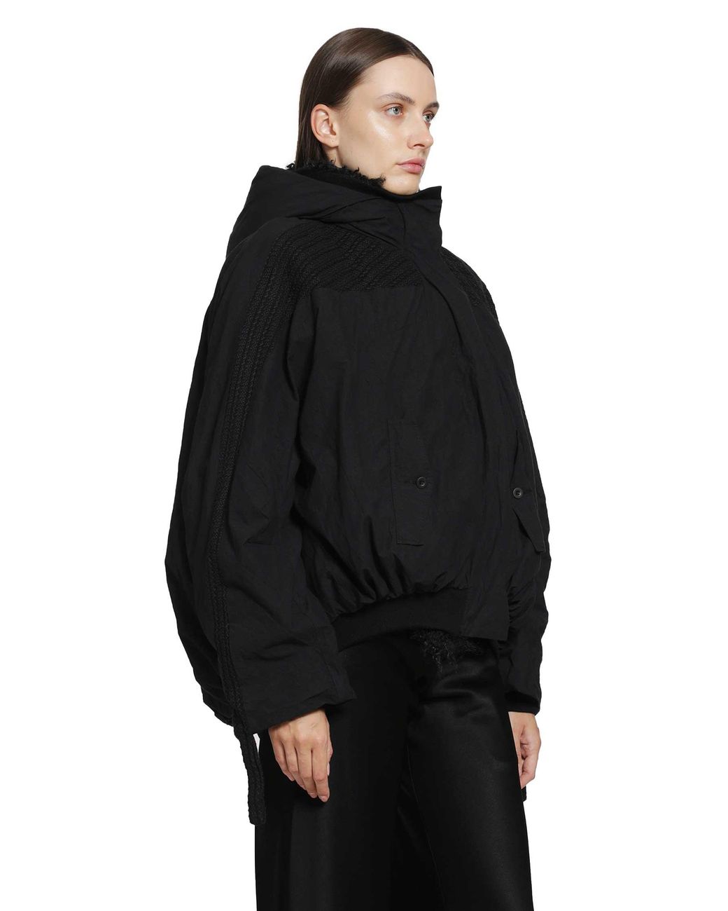 Yehuafan Black Bomber Jacket