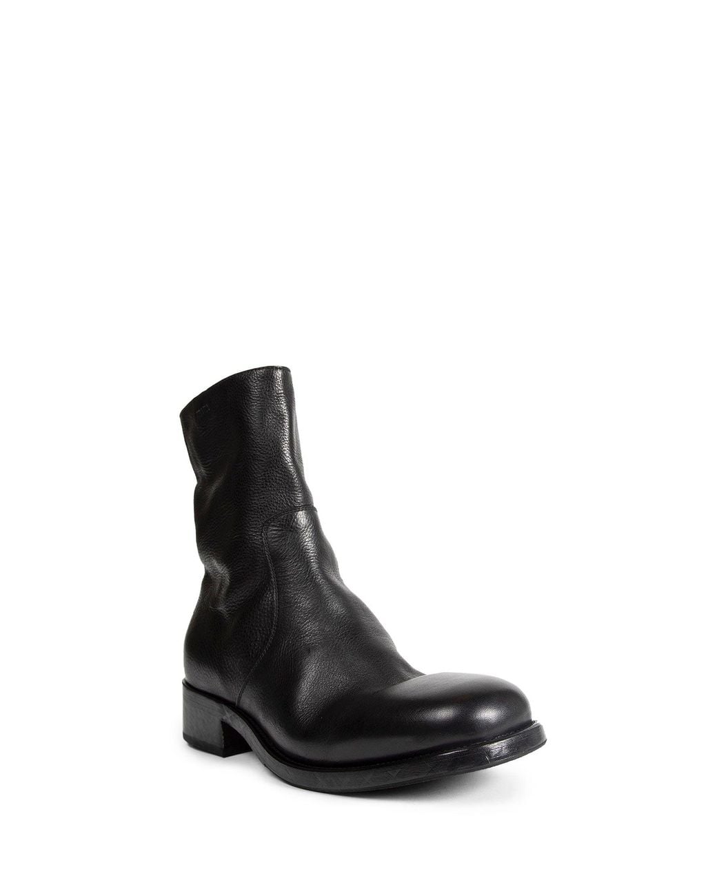 Prada Black Leather Zipper Ankle Boots for men
