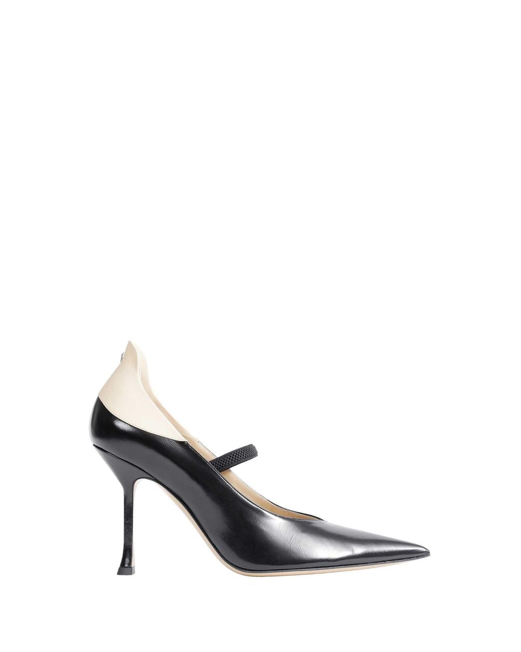 Fendi Black Nude Leather Court Shoes