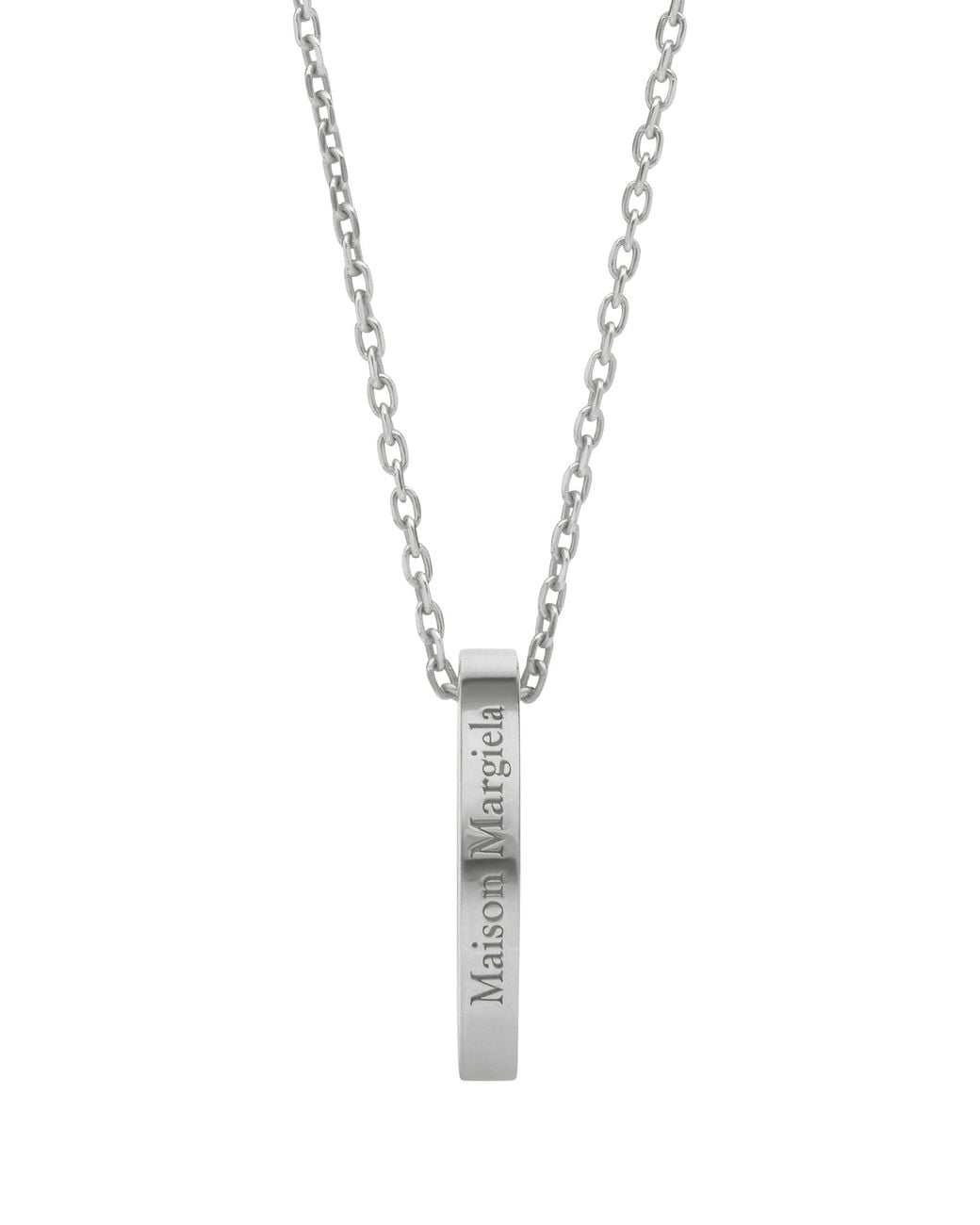Maison Margiela Metallic Logo Ring Pendant Necklace for men