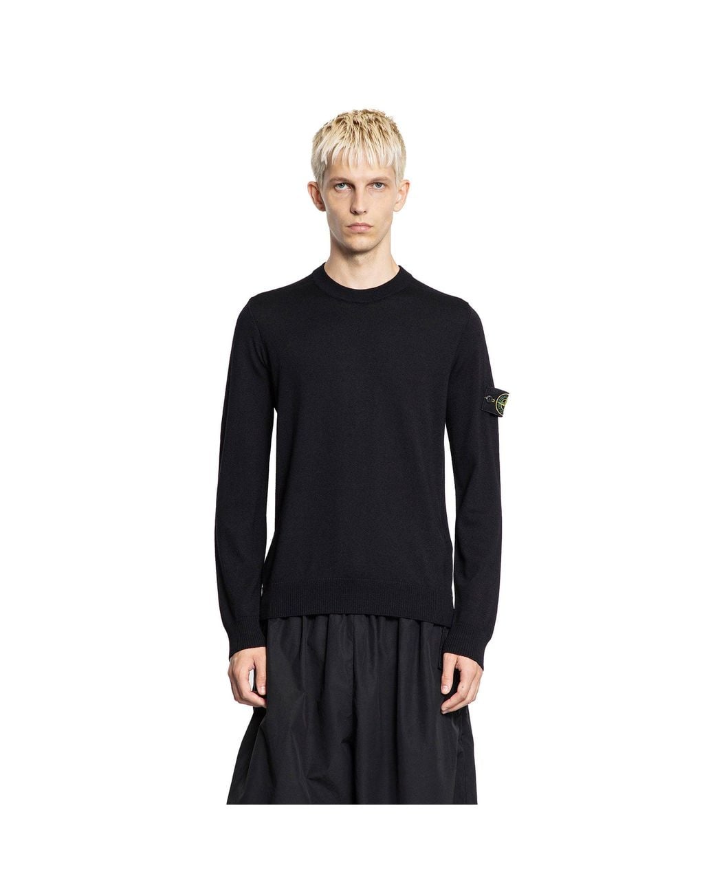 Stone Island Black 5100071 Pure Wool Sweater for men