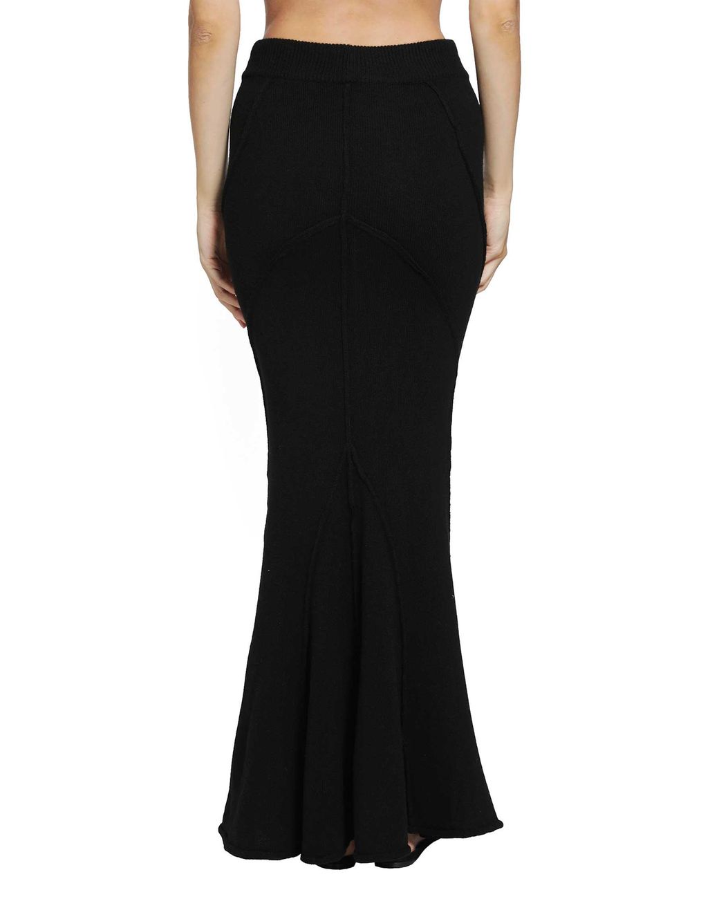 Yehuafan Black Yak Knit Long Skirt