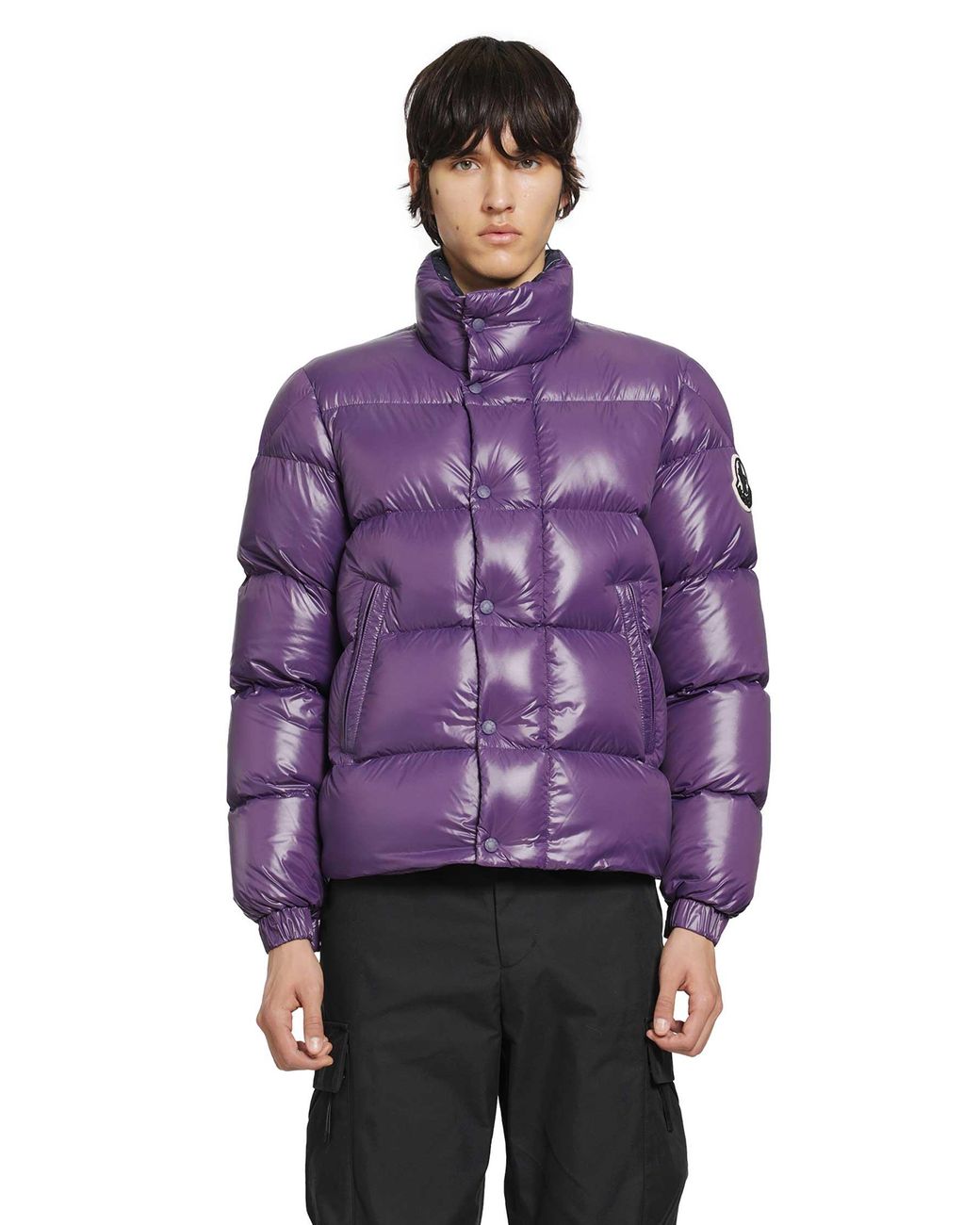 Moncler Purple Bendola Laqué Short Down Jacket for men