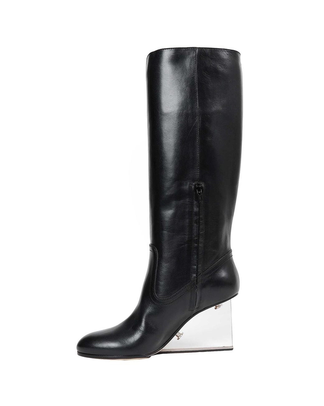 Maison Margiela Black Plexi Wedge High Boots