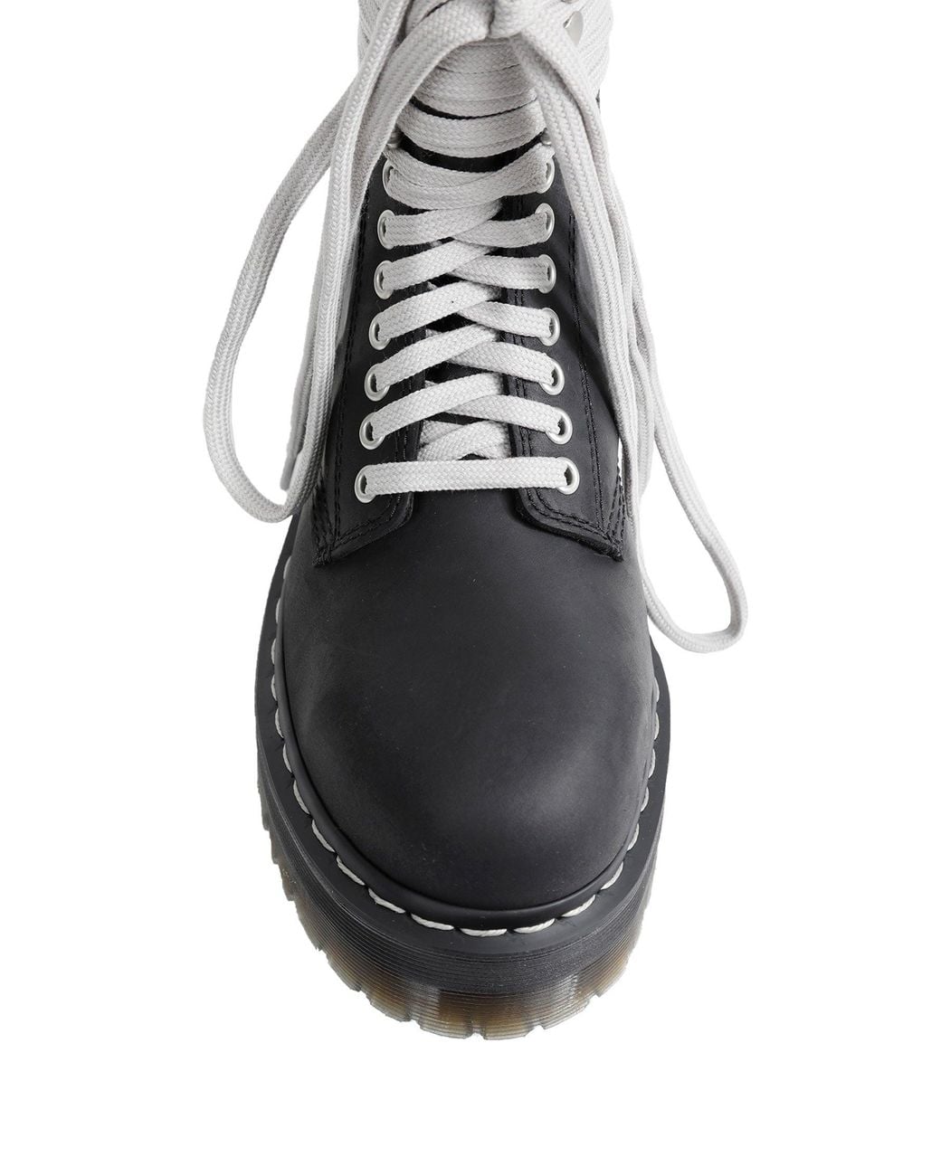 Rick Owens Black Dr. Martens X Quad Sole Steel Toe Boots for men