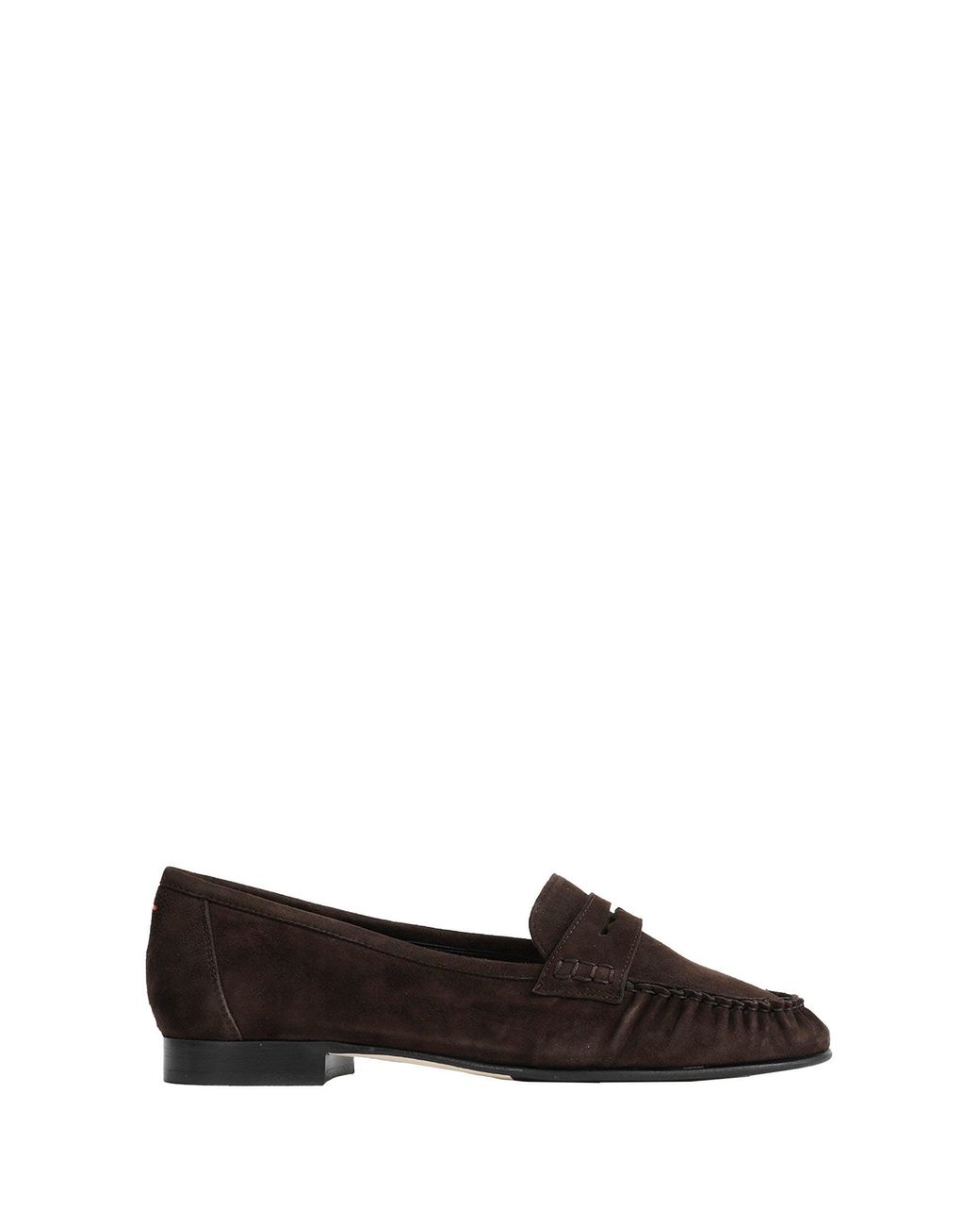 Aeyde Black Aldous Suede Penny-Slot Loafers