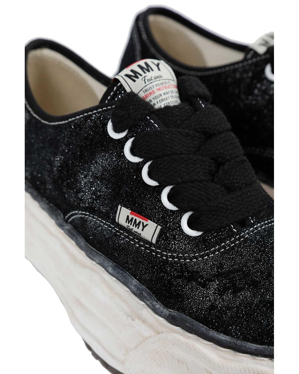 Maison Mihara Yasuhiro Black Baker26 Glittery Suede Sneakers for men