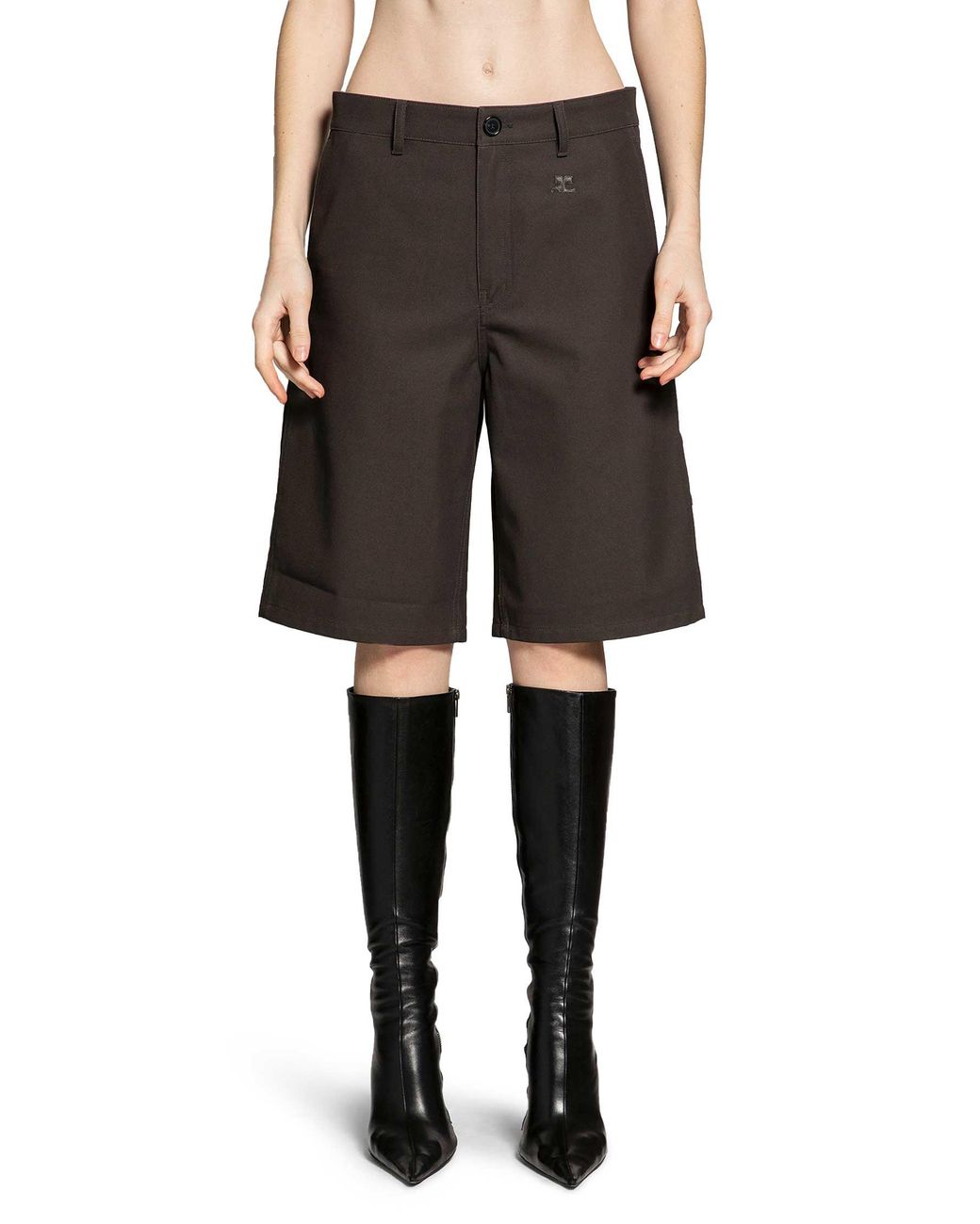 Courreges Gray Hammer Cotton Shorts