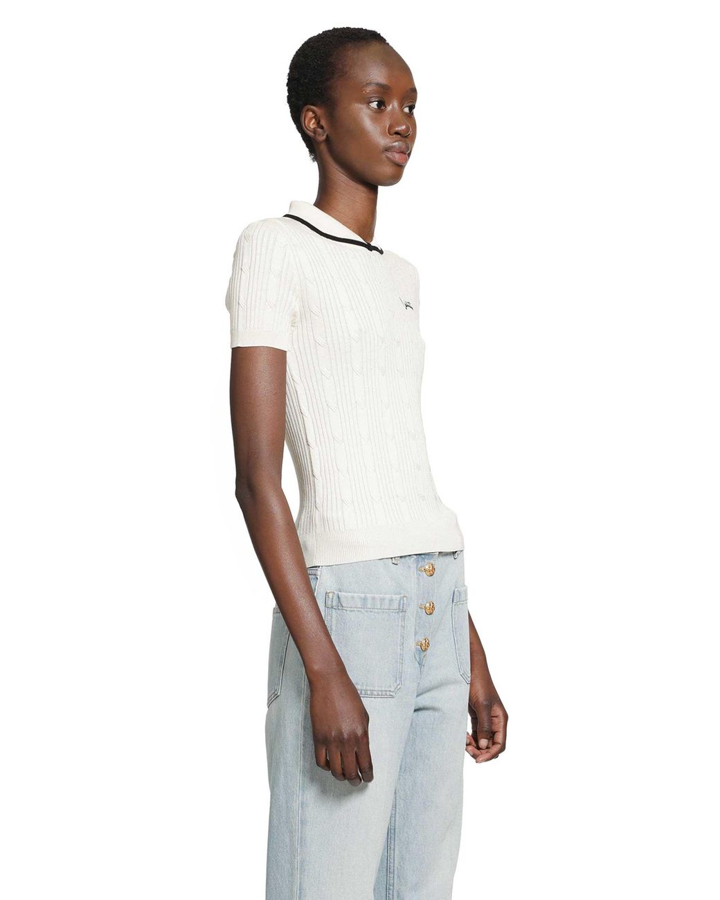 Valentino White Cotton-Blend Top