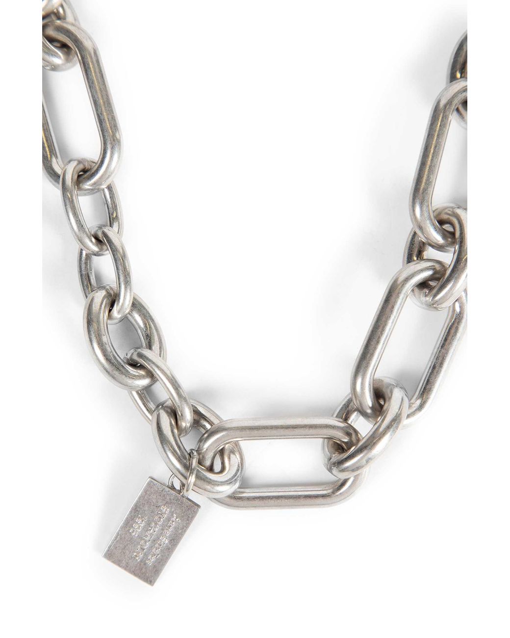 Acne Studios Padlock Chain Necklace in Metallic | Lyst