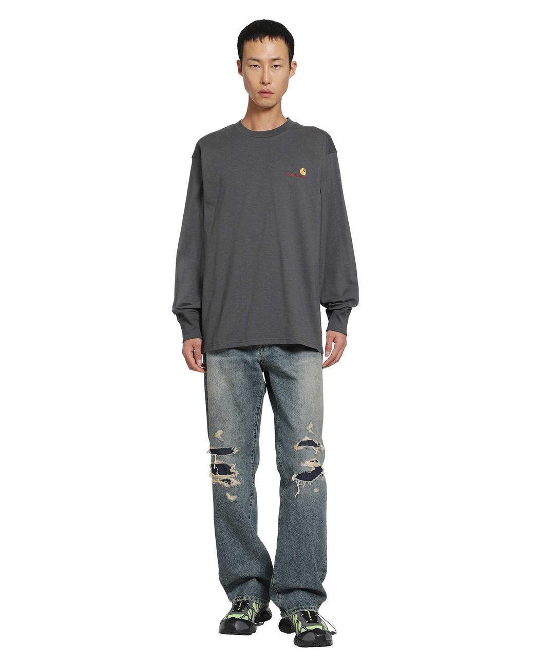 Carhartt Gray L/American Script T-Shirt for men