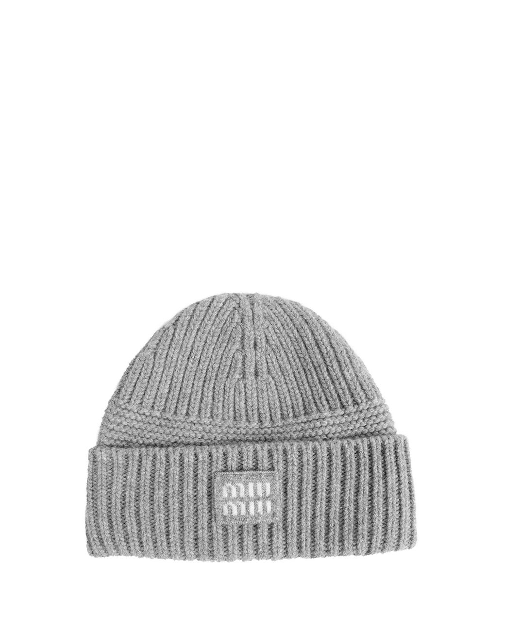 Miu Miu Gray Wool Cashmere Beanie