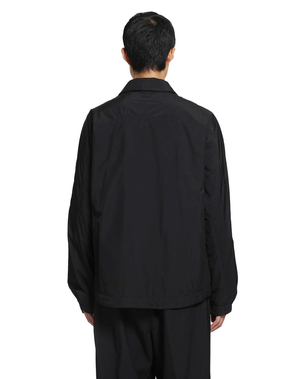 Laminar Black Coated Nylon Overshirt for men