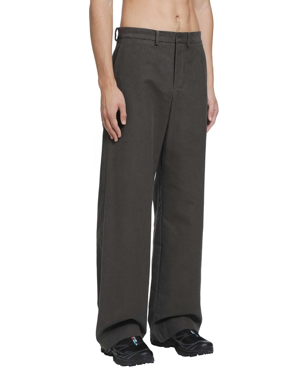 Rier Gray Cotton Trousers for men