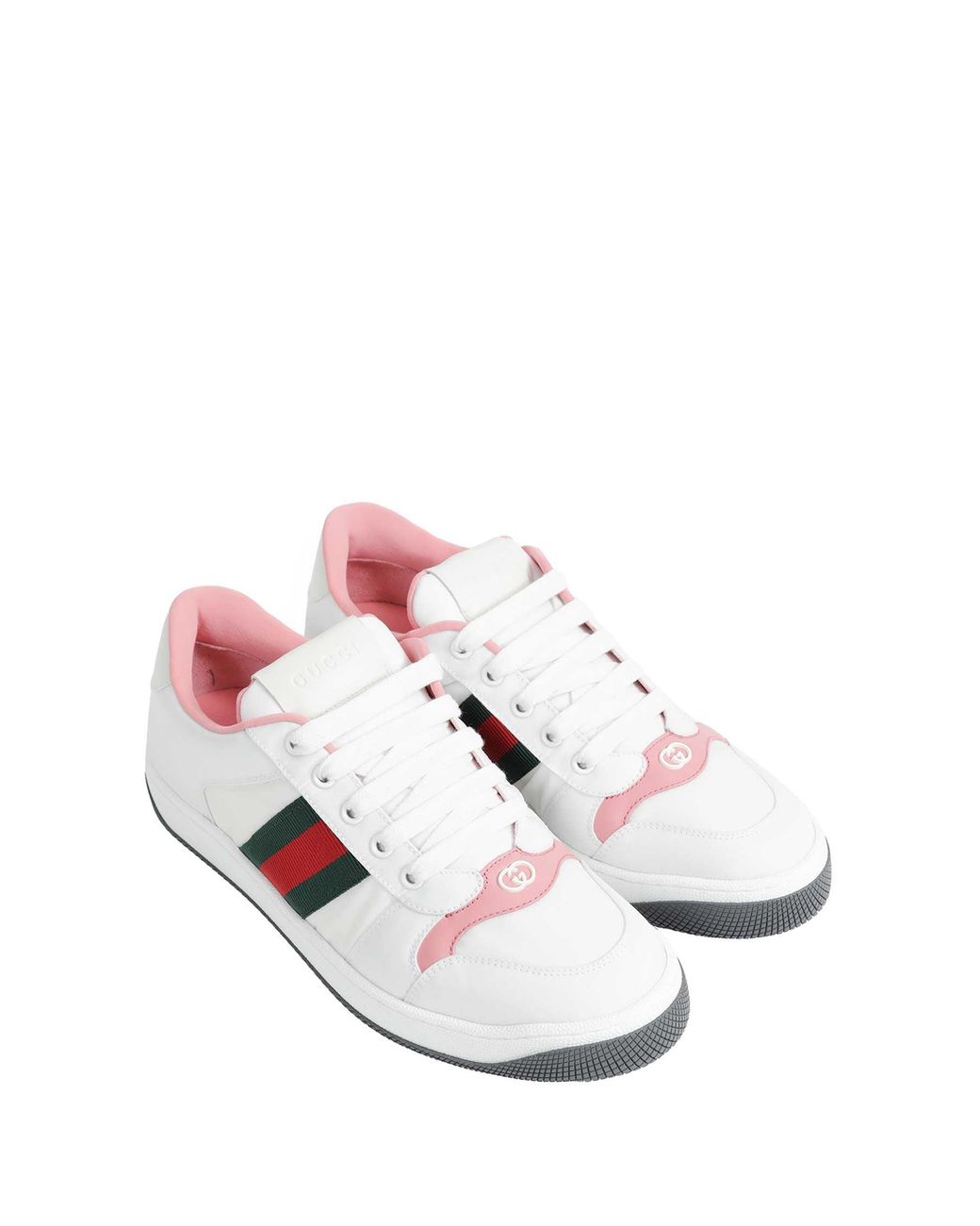 Gucci White Screener Sneakers