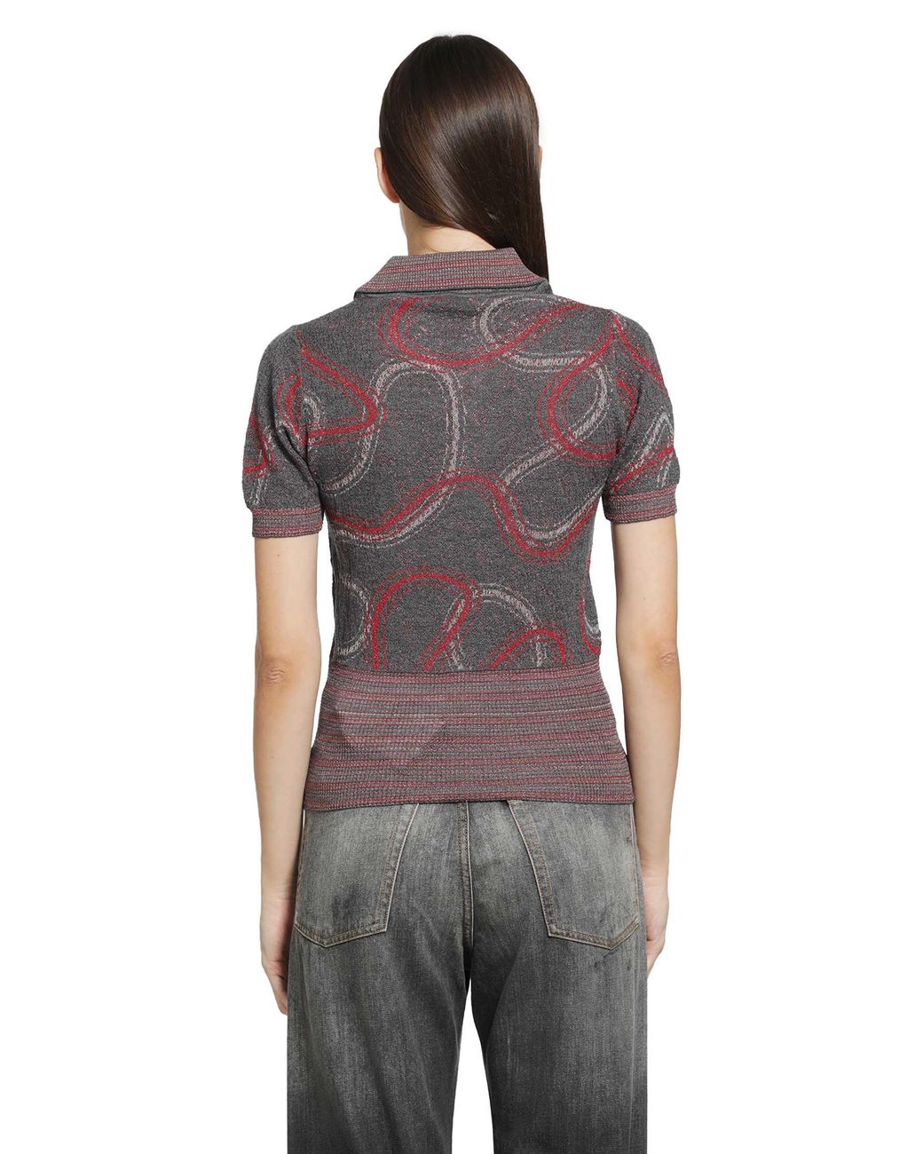 Vivienne Westwood Black Trompe L'Oeil Knit Polo Shirt