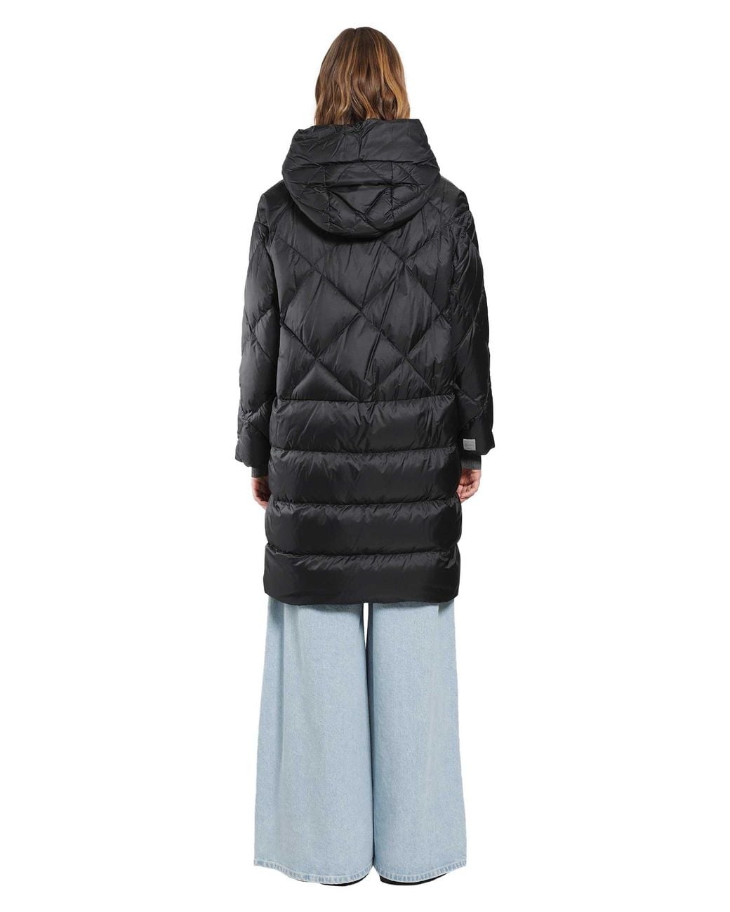 Max Mara Black Hooded Midi Puffer Jacket