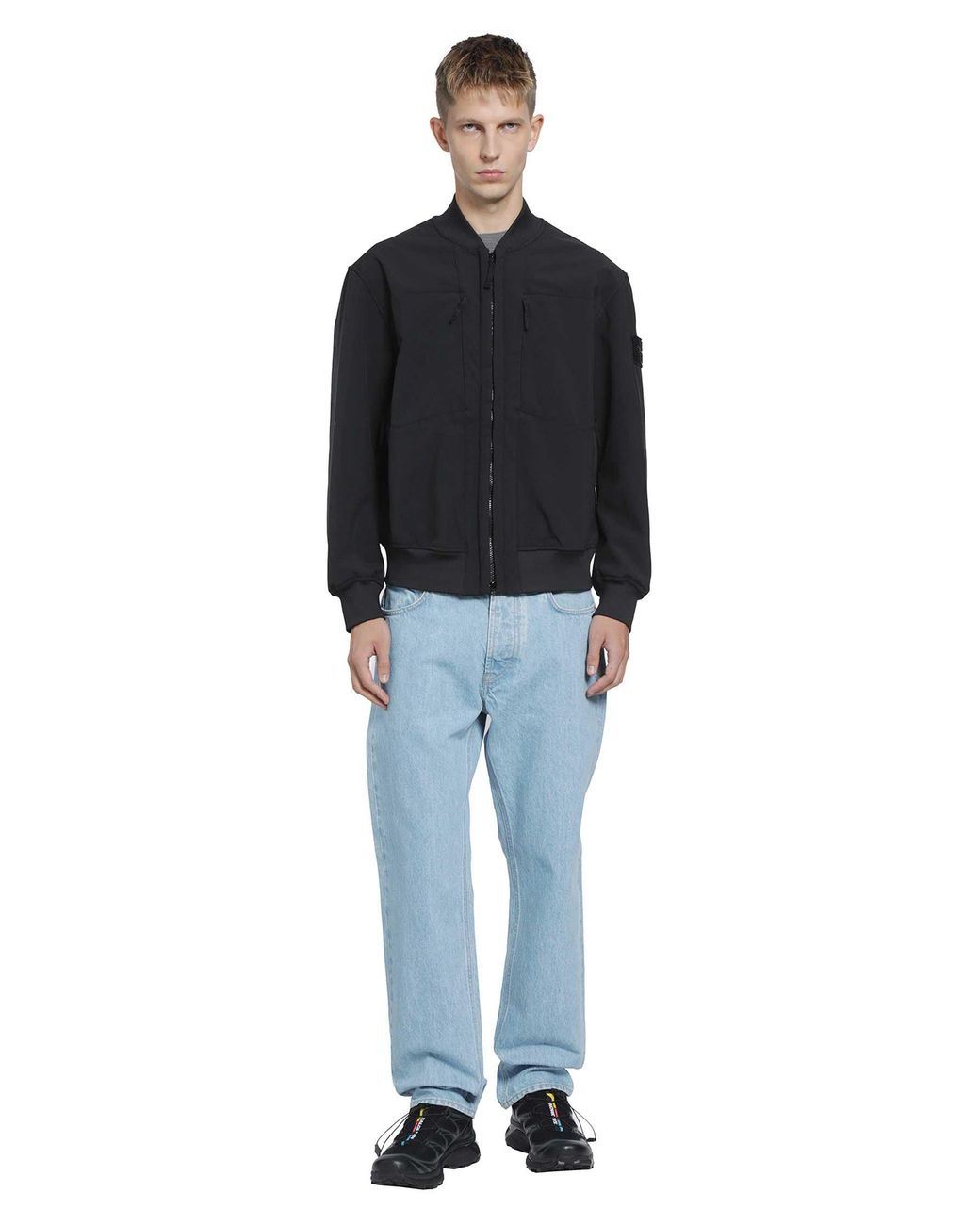 Stone Island Black Q100006 Soft Shell-R Bomber for men