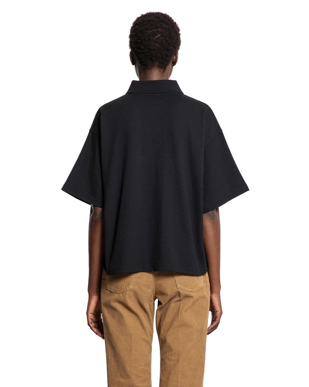 Saint Laurent Black Cassandre Polo Shirt