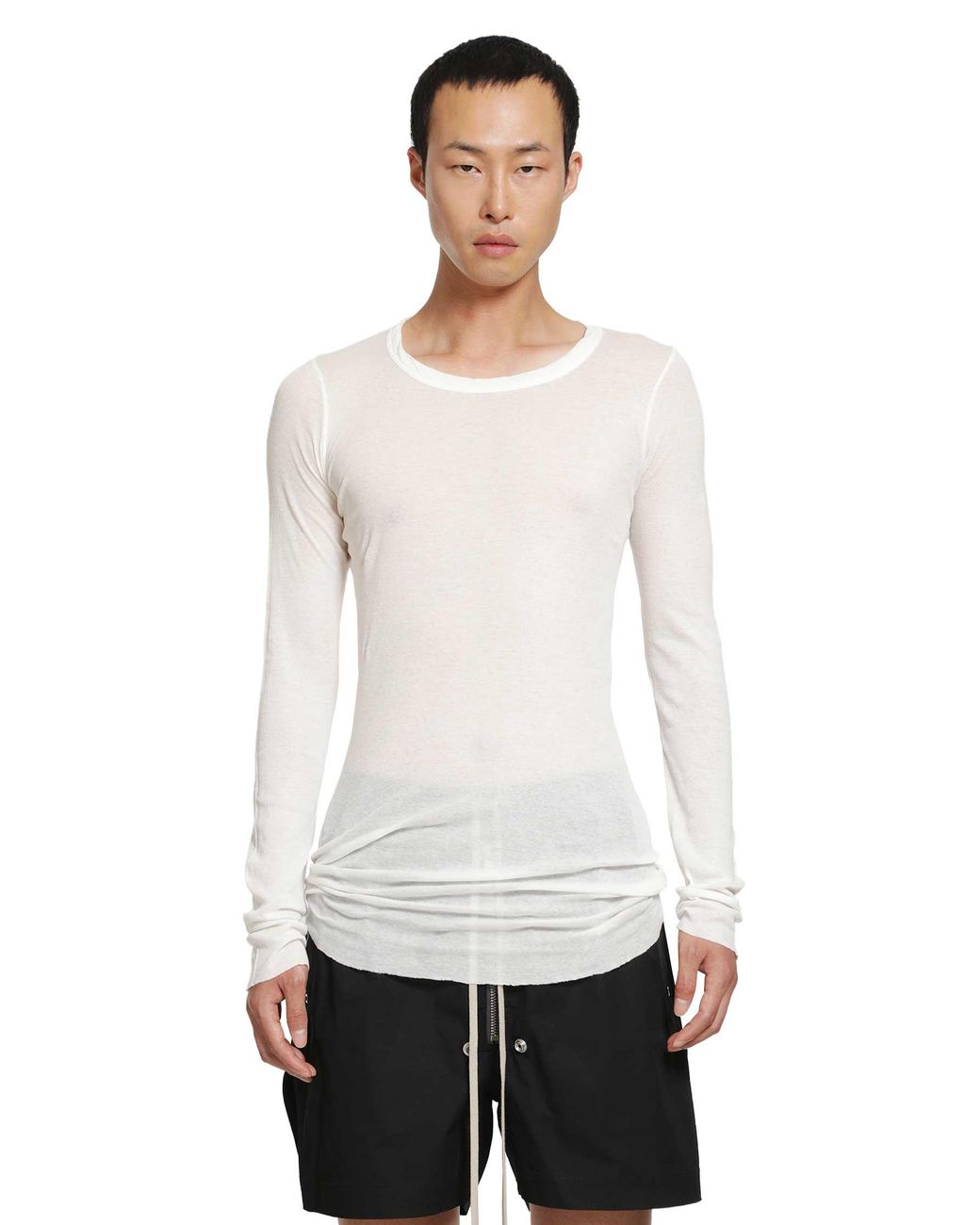 Rick Owens White Tower Rib Ls T for men