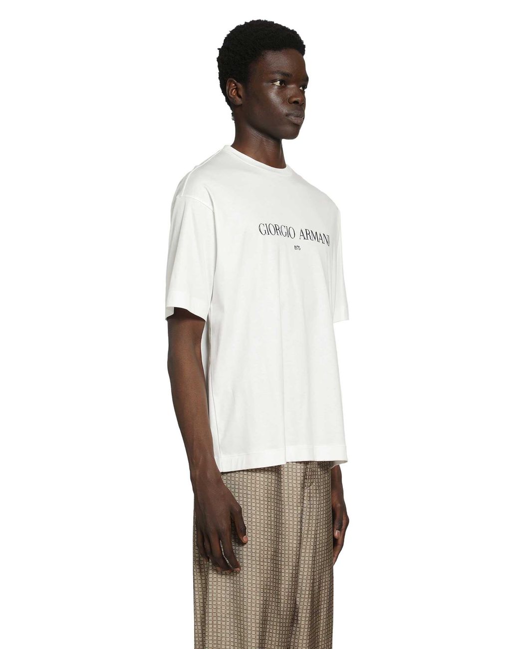 Giorgio Armani White 1975 Logo T-Shirt for men
