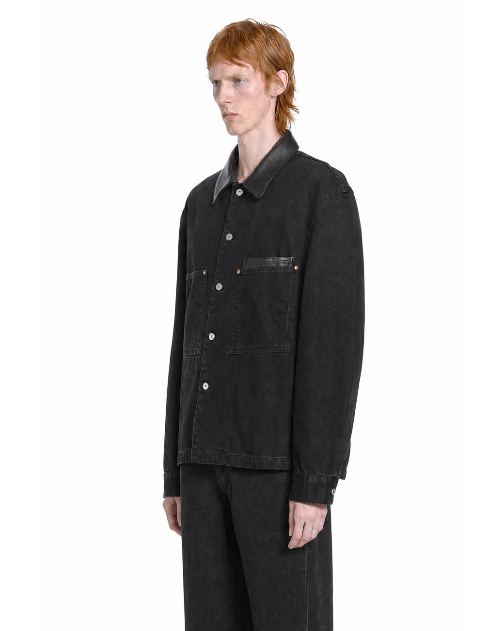 Lemaire Black Workwear Overshirt for men