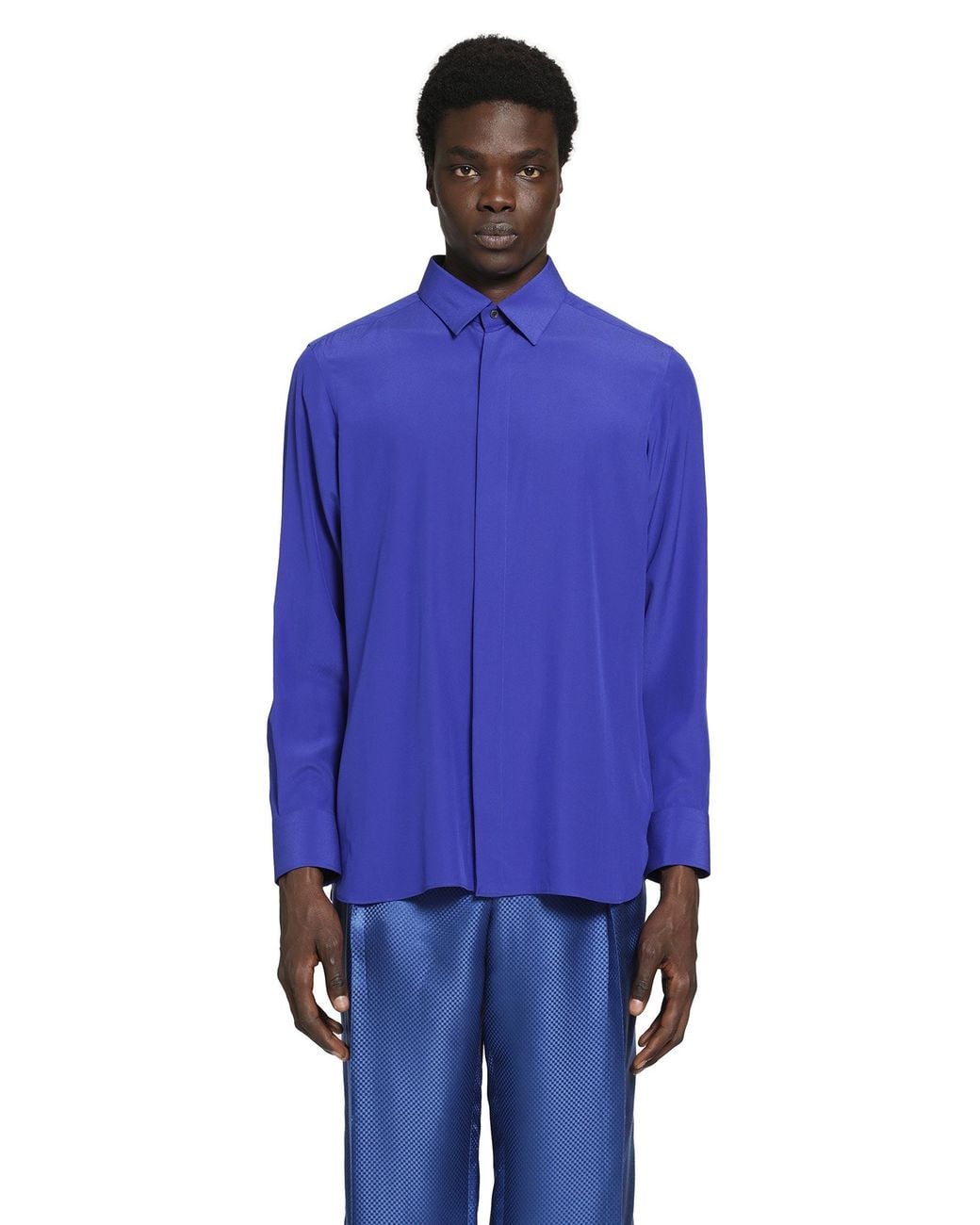 Tom Ford Blue Silk Shirt for men