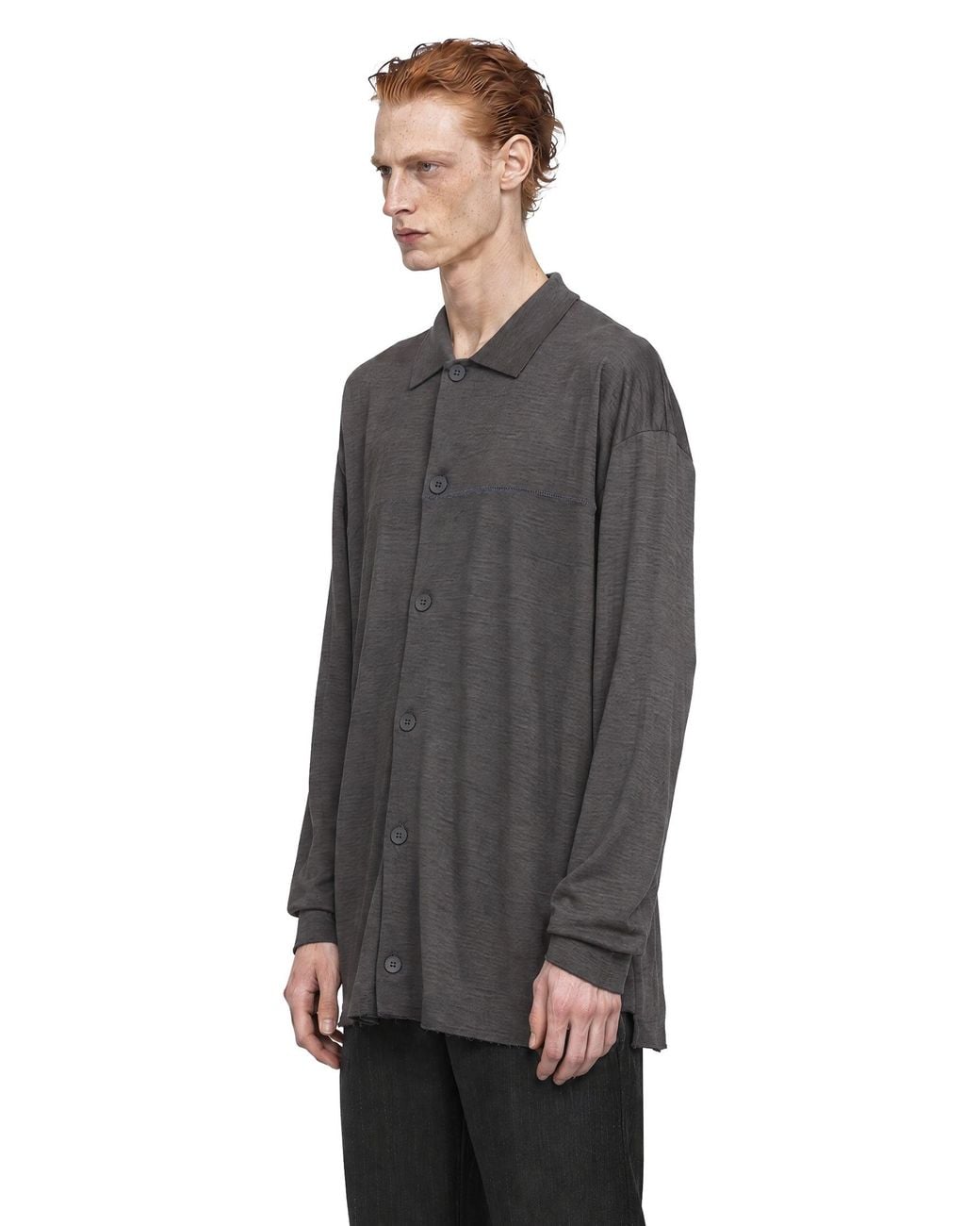 Transit Gray Wool Jersey Shirt for men