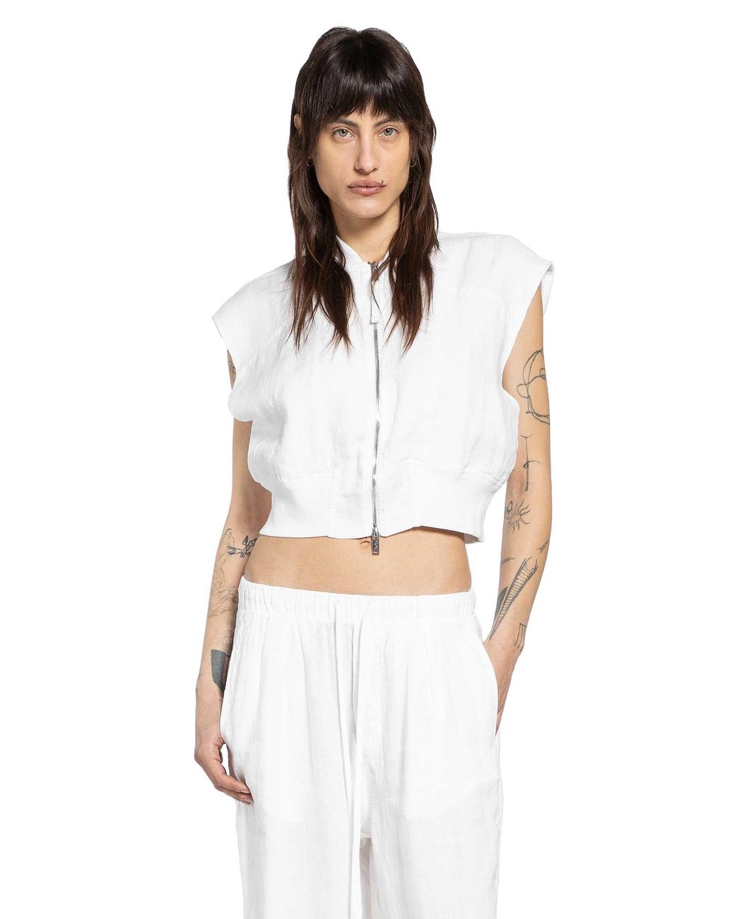 Thom Krom White Bomber Vest